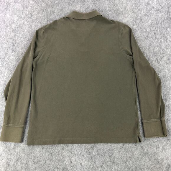 UNTUCKit Mens Polo Shirt Large Hunter Green Long Sleeve Pima Cotton Collared - Picture 2 of 11